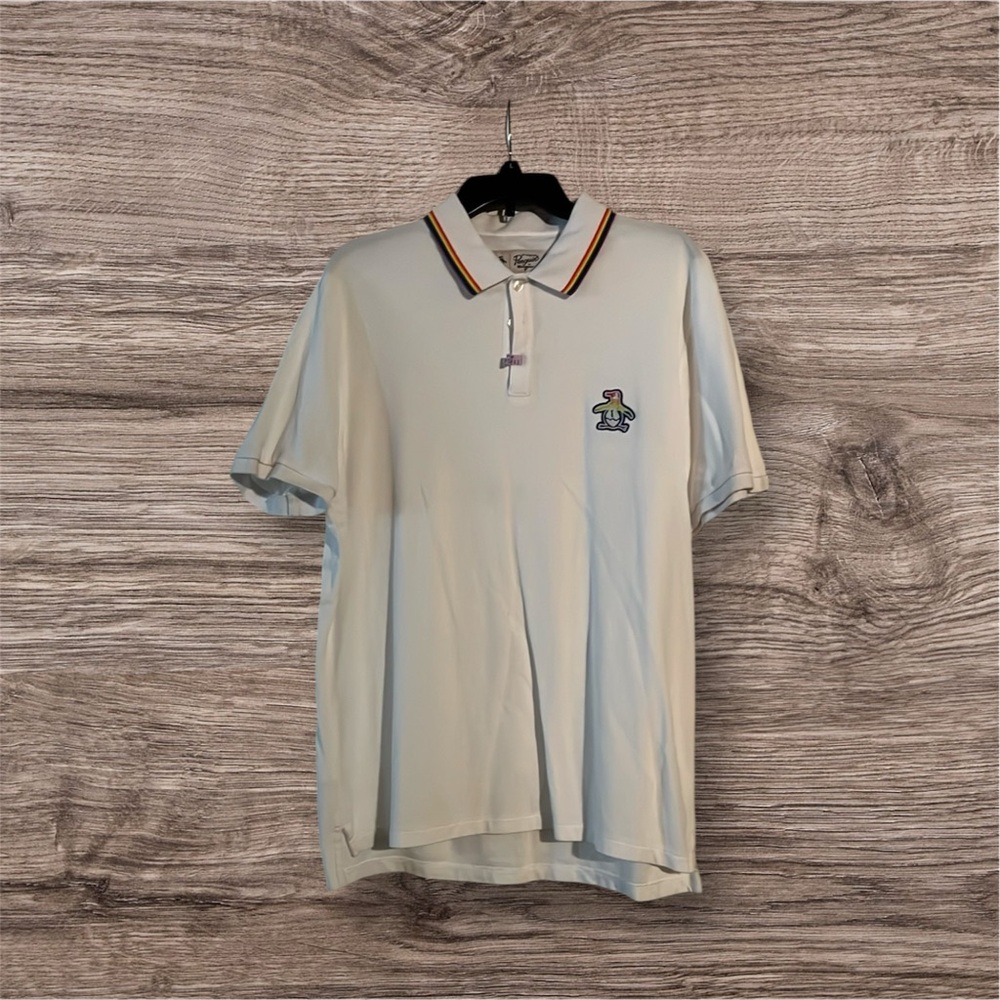 Original Penguin White Polo Shirt with Multicolor Trim